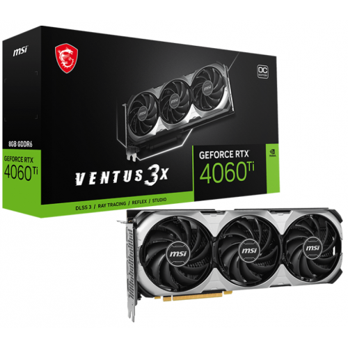 Placa video MSI nVidia GeForce RTX 4060 Ti VENTUS 3X E OC 8GB, GDDR6, 128bit