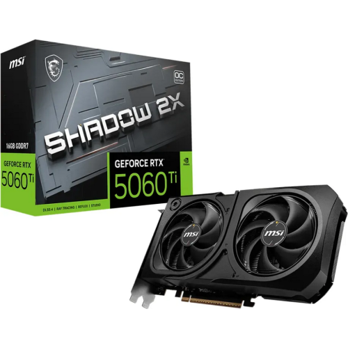 Placa video MSI nVidia GeForce RTX 5060 Ti SHADOW 2X OC PLUS 16GB, GDDR7, 128 bit