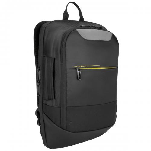 Rucsac Targus CityGear pentru laptop de 15.6inch, Black-Yellow