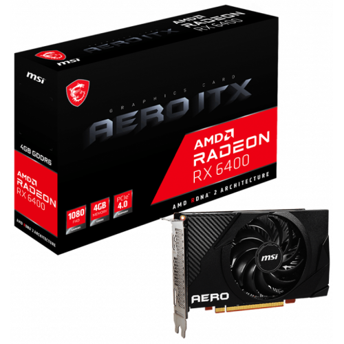 Placa video MSI AMD Radeon RX 6400 AERO ITX 4GB, GDDR6, 64bit
