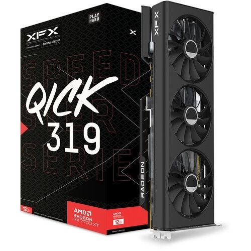 Placa video XFX AMD Radeon RX 7700 XT Speedster QICK 319 Black Edition 12GB, GDDR6, 192bit