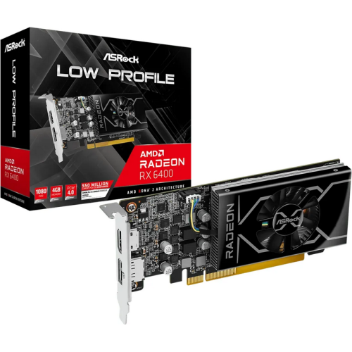 Placa video ASRocK AMD Radeon RX 6400 Low Profile 4GB, GDDR6, 64bit