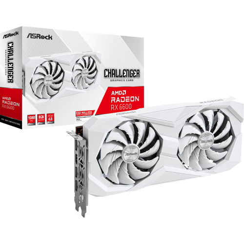 Placa video ASRocK AMD Radeon RX 6600 Challenger White 8GB, GDDR6, 128 bit