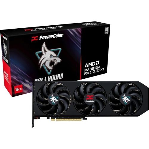 Placa video PowerColor AMD Radeon RX 9060 XT Hellhound OC 16GB, GDDR6, 128 bit
