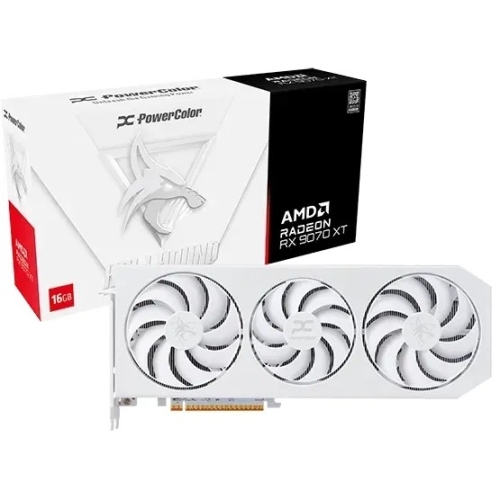 Placa video PowerColor AMD Radeon RX 9070 XT Hellhound Spectral White OC 16GB, GDDR6, 256 bit