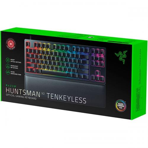 Tastatura Wireless Razer Huntsman V2 Tenkeyless Red Switch, RGB LED, USB, Black