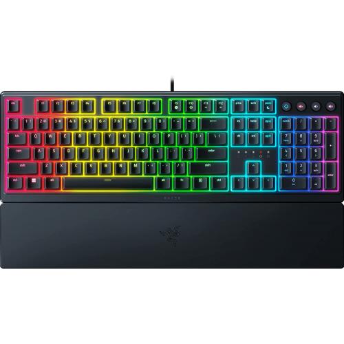 Tastatura Razer Ornata V3 - Low Profile Gaming  TECH SPECS SWITCH TYPE Razer™ Mecha-Membrane Switches APPROXIMATE SIZES Full Size LIGHTING 10 Razer Chroma™ RGB Lighting Zones WRIST REST Yes ONBOARD MEMORY None MEDIA KEYS Dedicated Media Controls PASSTHROU