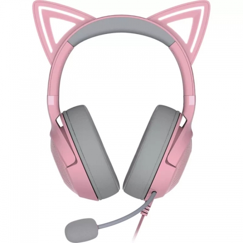 Casti cu microfon Razer Kraken Kitty V2 Quartz, USB-A, Pink-Grey