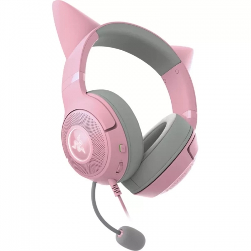 Casti cu microfon Razer Kraken Kitty V2 Quartz, USB-A, Pink-Grey