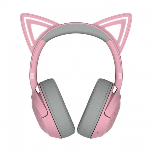 Casti cu microfon Razer Kraken Kitty V2, Bluetooth, Pink-Grey