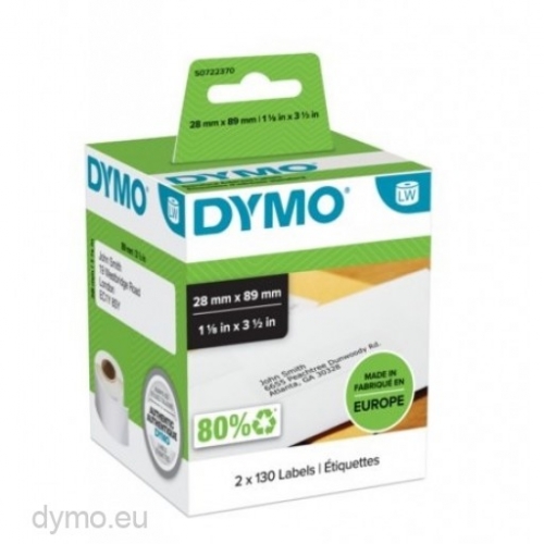 Rola Etichete Adezive Dymo S0722370 28mm/89mm Black on White