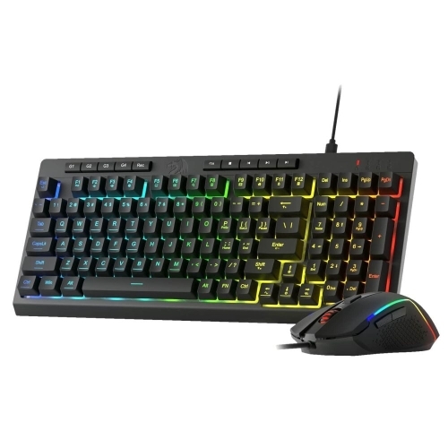 Kit Tastatura Redragon S141, RGB LED, USB, Black + Mouse Optic, RGB LED, USB, Black