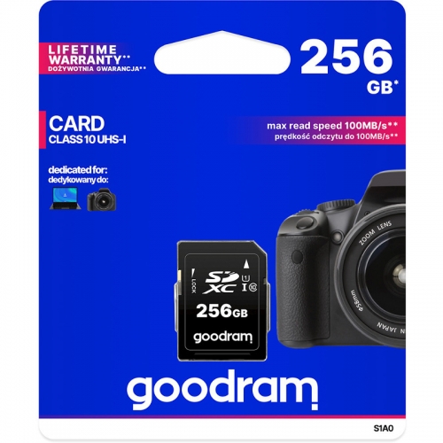 Memory Card MicroSDXC Goodram S1A0 256GB, Class 10, UHS-I U1