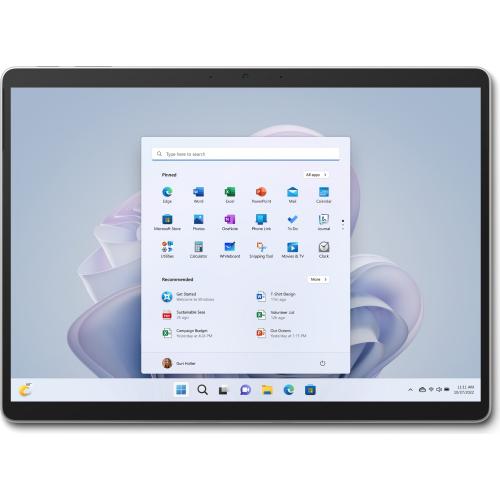 Microsoft Surface Pro 9 Commercial, Tablet PC platinum, Windows 10 Pro, 1TB, i7, Intel® Core™ i7-1265U, 13 inches, resolution 2,880 x 1,920 pixels, frequency 120Hz, aspect ratio 3:2, Intel® Iris® Xe Graphics, WiFi 6 (802.11ax), Bluetooth 5.1, 2x Thunderbo