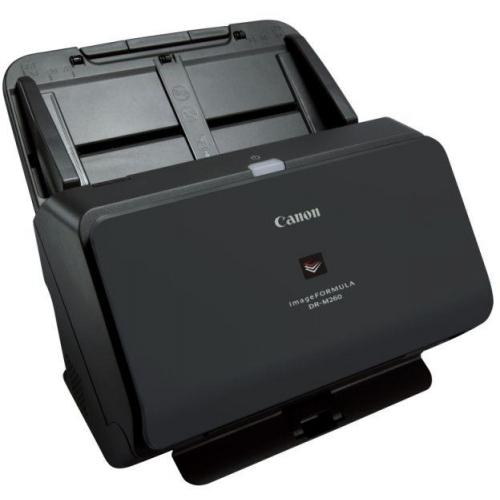 Scanner Canon DRM260, Sheetfed  dimensiune A4, Viteza de scanare: Alb- negru:, 60 ppm/120 ipm, Color:, 60 ppm/120 ,Senzor CMOS CIS cu 1 linie, Sursa de lumina LED RGB, Rezolutie optica 600 dpi, , Capacitate alimentator 80 coli (80 g/mp), Software inclus: 