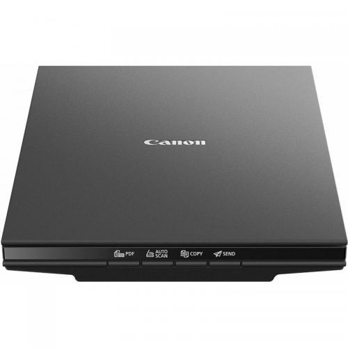 Scanner Canon Lide 300, dimensiune A4, tip flatbed, viteza scanare 2,2 msec./linie (300dpi), 14.8 msec./linie (2400 dpi), rezolutie optica 2400 x 4800dpi, senzor CIS, 4 butoane (PDF, AUTOSCAN, COPY, SEND), interfata: USB 2.0.