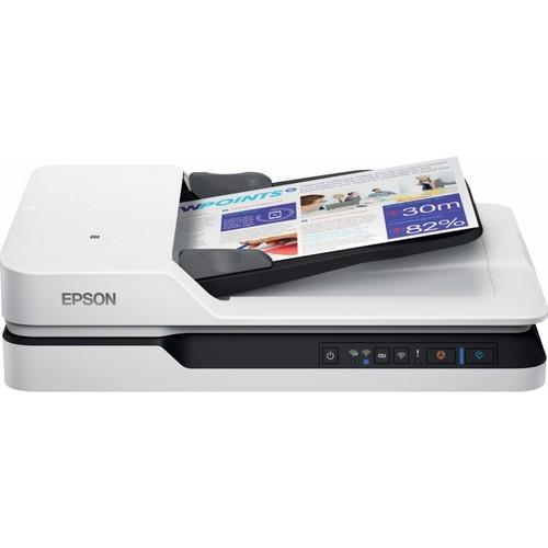 Scanner Epson DS-1660W, dimensiune A4, tip flatbed, viteza scanare: 25 ppm alb-negru si color, rezolutie optica 600x600dpi, ADF 50 pagini, duplex,fiabilitate ciclu de lucru zilnic 1.500 Pagini, formate ieşire, Scanare către JPEG, Scanare către TIFF, Scana