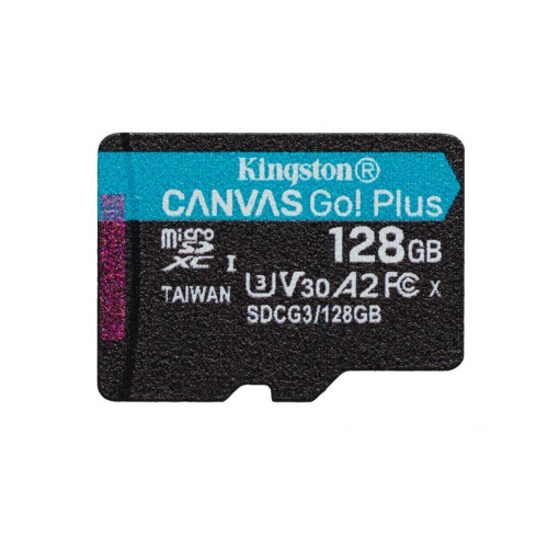 Memory Card microSDXC Kingston Canvas Go Plus 128GB, Class 10, UHS-I U3, V30, A2