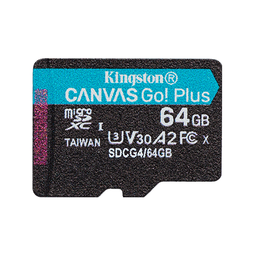 Memory Card microSDXC Kingston Canvas Go Plus SDCG4 64GB, Class 10, UHS-I U3, V30, A2