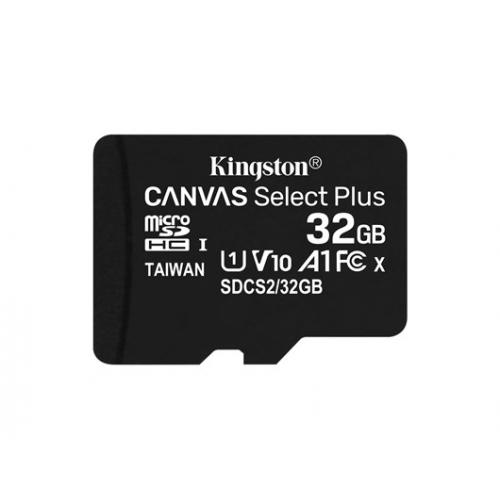 Memory Card microSDHC Kingston Canvas Select Plus 32GB, Class 10, UHS-I U1, V10, A1