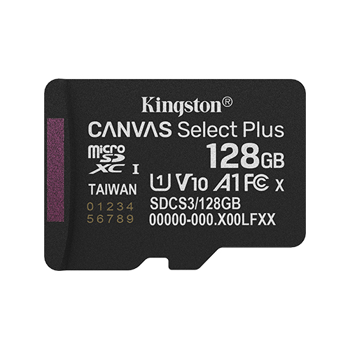 Memory Card microSDXC Kingston Canvas Select Plus SDCS3 128GB, Class 10, UHS-I U1, V30, A1