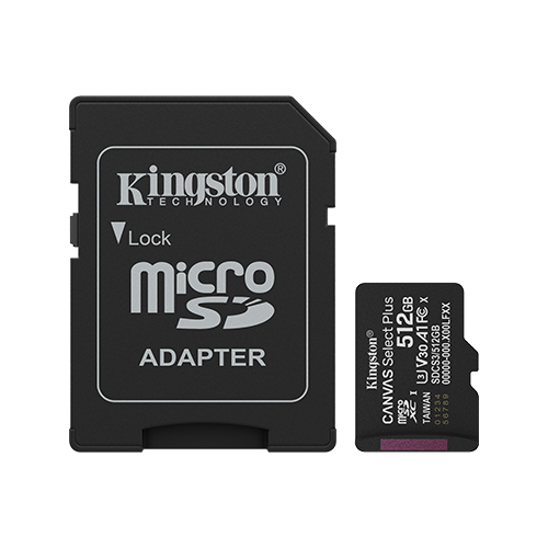 Memory Card microSDXC Kingston Canvas Select Plus SDCS3 256GB, Class 10, UHS-I U1, V30, A1 + Adaptor SD