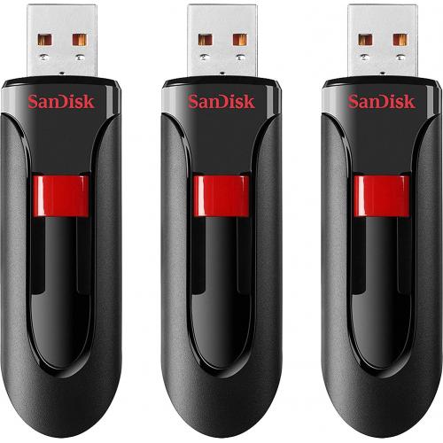 Stick Memorie SanDisk by WD Cruzer Glide, 32GB, USB 2.0, Black, 3Buc