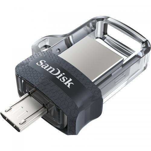 Stick Memorie SanDisk by WD Ultra Dual m3.0 256GB, USB 3.0 + Micro USB, Black-Silver