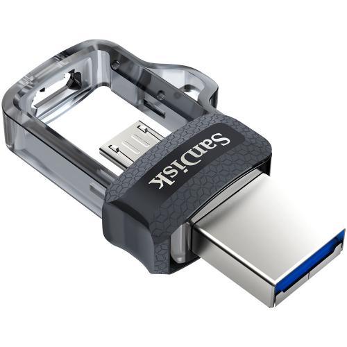 Stick Memorie SanDisk by WD Ultra Dual m3.0 256GB, USB 3.0 + Micro USB, Black-Silver