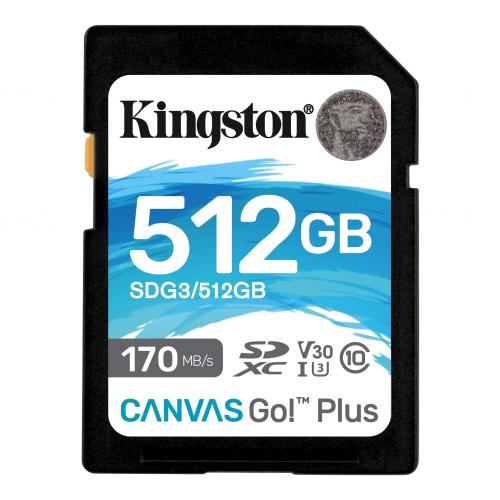 Card de Memorie SD Kingston Canvas GO Plus, 512GB, Class 10