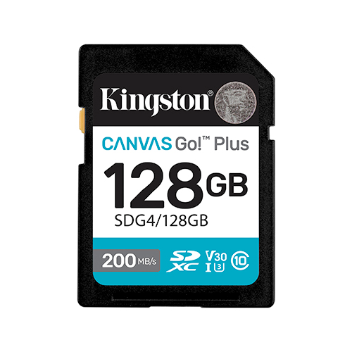 Memory Card SDXC Kingston Canvas Go Plus SDG4 128GB, Class 10, UHS-I U3, V30, A2