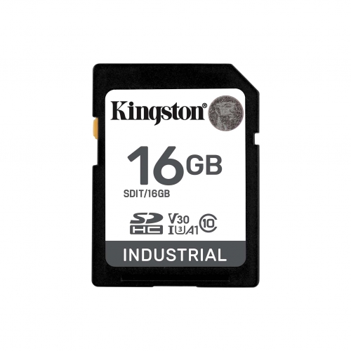 Memory Card SDHC KINGSTON Industrial 16GB, Class 10, UHS-I U3, V30, A1