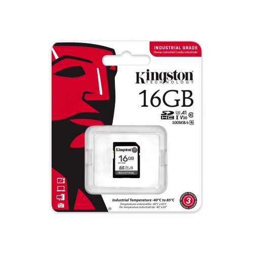 Memory Card SDHC KINGSTON Industrial 16GB, Class 10, UHS-I U3, V30, A1