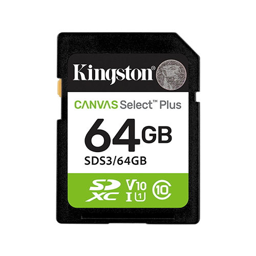 Memory Card microSDXC Kingston Canvas Select Plus SDS3 64GB, Class 10, UHS-I U1, V10, A1