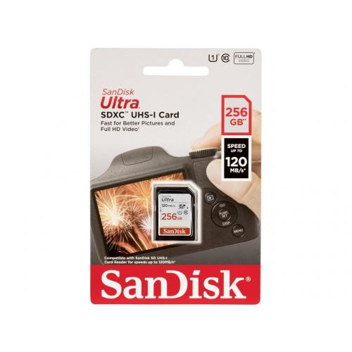 Memory Card SDXC SanDisk by WD Ultra 256GB, Class 10, UHS-I U1