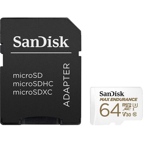 Memory Card microSDXC SanDisk by WD Max Endurance 64GB, Class 10, UHS-I U3, V30 + Adaptor SD