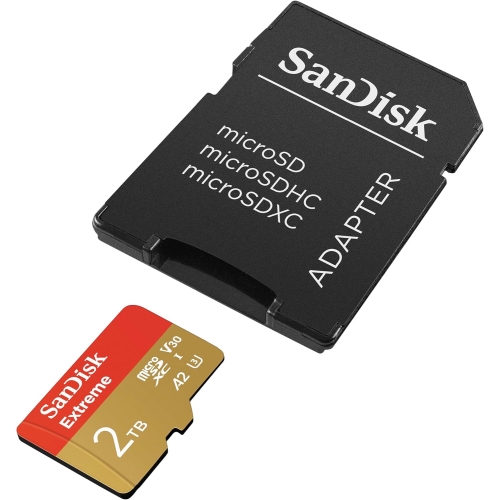 Memory Card microSDXC SanDisk by Western Digital Extreme, 2TB, Clasa 10, UHS-I U3, V30, A2 + Adaptor SD
