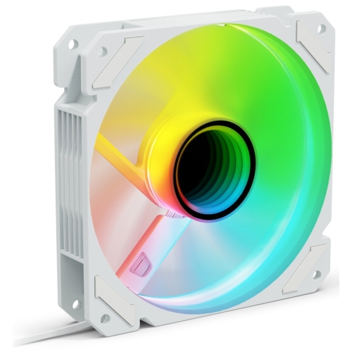 Ventilator Sharkoon SHARK Mirror PWM REVERSE, RGB LED, 120 mm, White
