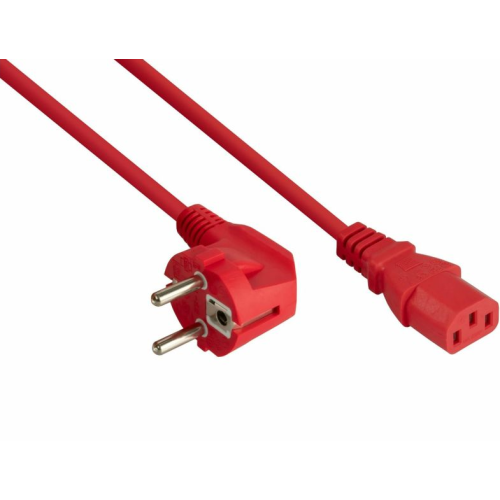 Cablu de alimentare Cable Master SK0130-R010, CEE 7/7 male - IEC C13 female, 1 m, Red