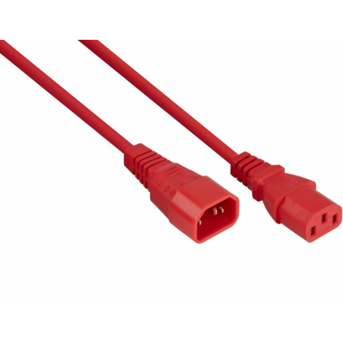Cablu de alimentare Cable Master SK1430-R010, IEC C14 male - IEC C13 female, 1 m, Red