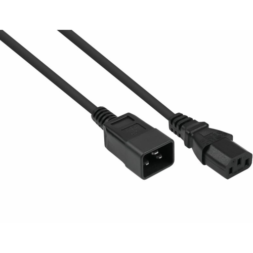 Cablu de alimentare Cable Master SK2030-S005, IEC C20 male - IEC C13 female, 0.5 m, Black