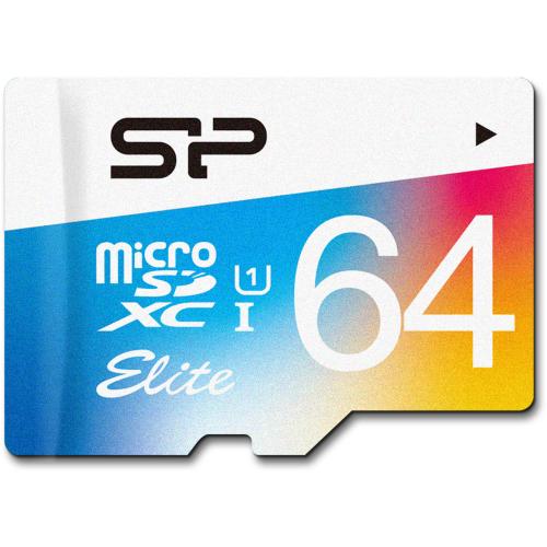 Memory Card microSDXC Silicon Power Elite 64GB, Class 10, UHS-I U1 + Adaptor SD