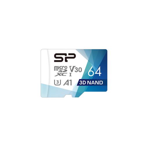 Memory Card microSDXC Silicon Power Superior Pro 64GB, Class 10, UHS-I U3, V30, A1 + Adaptor SD