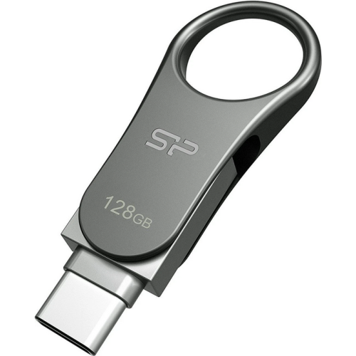 Stick Memorie Silicon Power Mobile C80 128GB, USB-C/A 3.0, Silver