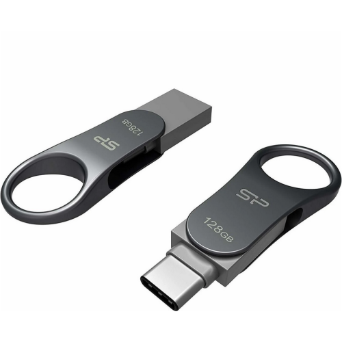 Stick Memorie Silicon Power Mobile C80 128GB, USB-C/A 3.0, Silver