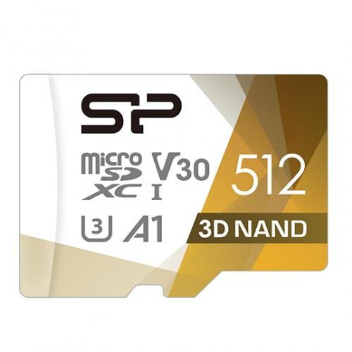 Memory Card microSDXC Silicon Power Superior Pro 512GB, Class 10, UHS-I U3, V30, A1 + Adaptor SD