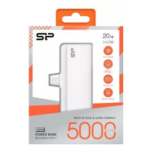 Baterie portabila Silicon Power QD50, 5000 mAh, 1 x USB-C, White