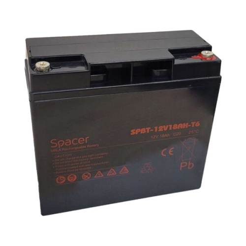 Acumulator UPS Spacer SPBT-12V18AH-T6, 12V, 18Ah