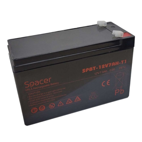 Acumulator UPS Spacer SPBT-12V7AH-T1, 12V, 7Ah