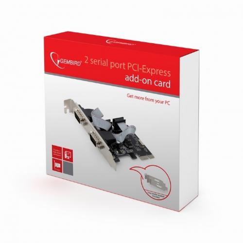 Adaptor Gembird PCI Express - 2x serial (low profile)